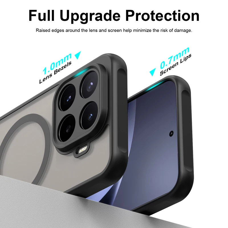 For Xiaomi 17T Pro 17T ELVEV Magnetic Translucent Frosted Matte Hard PC+TPU Waterproof Protective Phone Cover