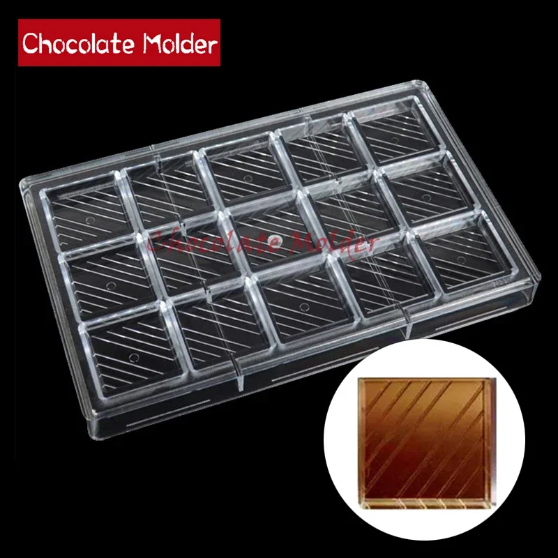 1Pcs Chocolate Mold Polycarbonate 15 Cavity Candy Bonbons Nuggets Baker Confectionery Bakery Baking Pastry Tools Mould