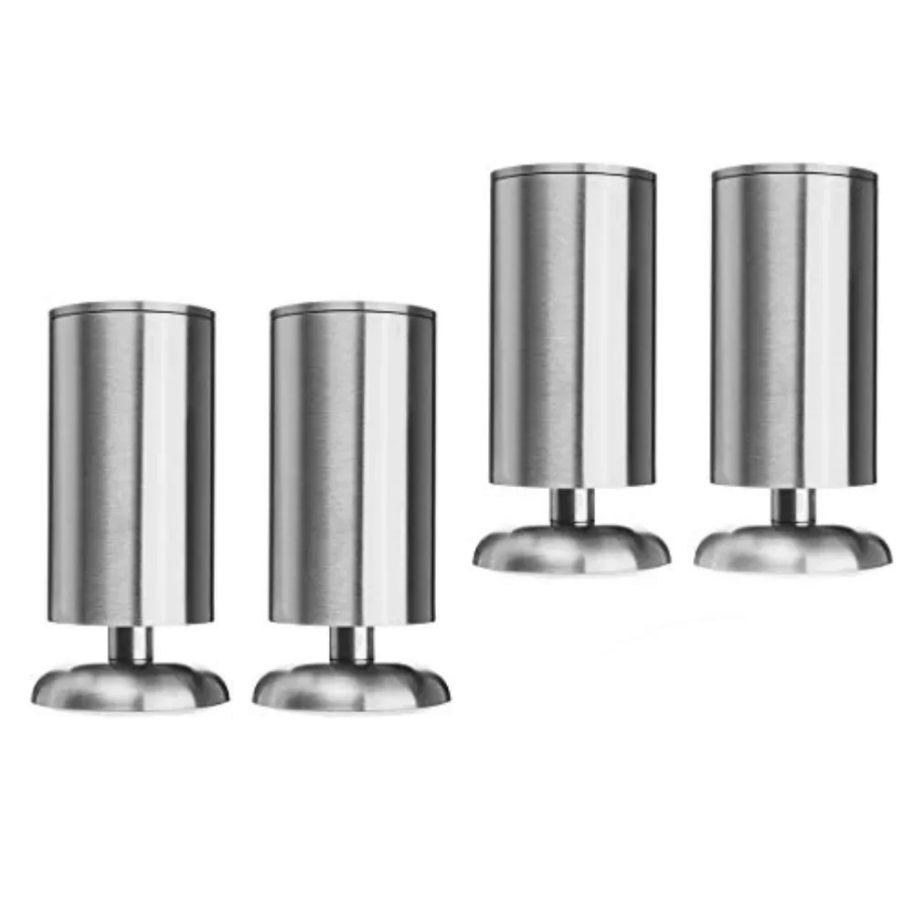 4pcs Adjustable 8-Inch Stainless Steel Furniture Legs With Rubber Pads For Cabinet Sofa Kitchen Hardware