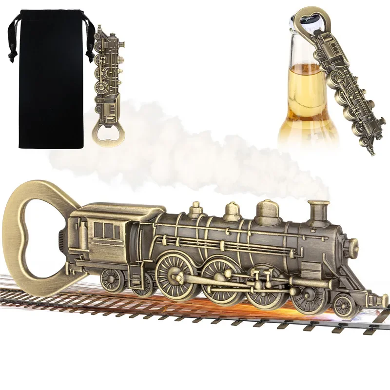 Steampunk หัวรถจักรรูปร่างที่เปิดขวดโลหะเครื่องดื่มเบียร์เครื่องมือเปิดห้องครัวบาร์ Corkscrew งานแต่งงานปัจจุบัน