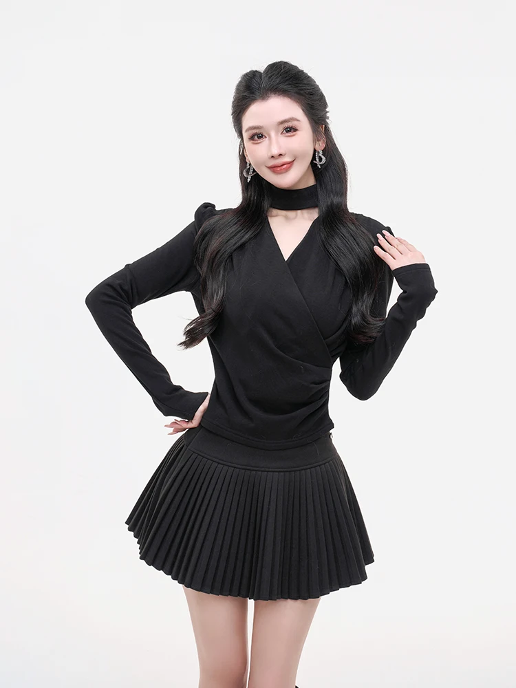 

Женская трикотажная облегающая кофта LADIESFIRST с V-образным вырезом, верхняя одежда из полиэстера, с длинным рукавом, осень-зима, новинка