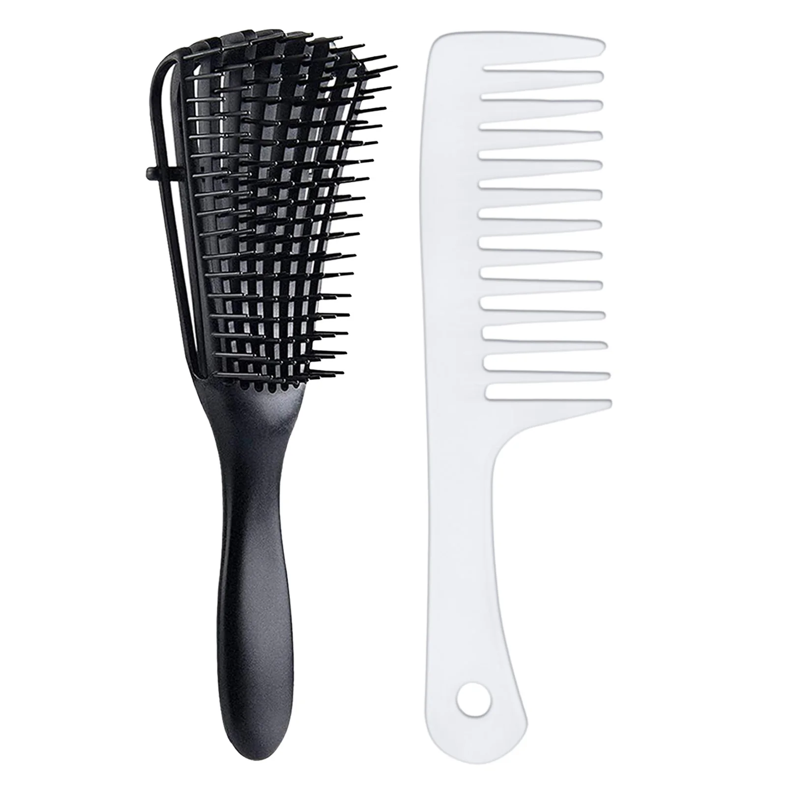 

Professional Detangling Brush for Curly Hair 4C Coily Hair Scalp Massage Comb Set for Hair Reduce Breakage Hair Styling Tools