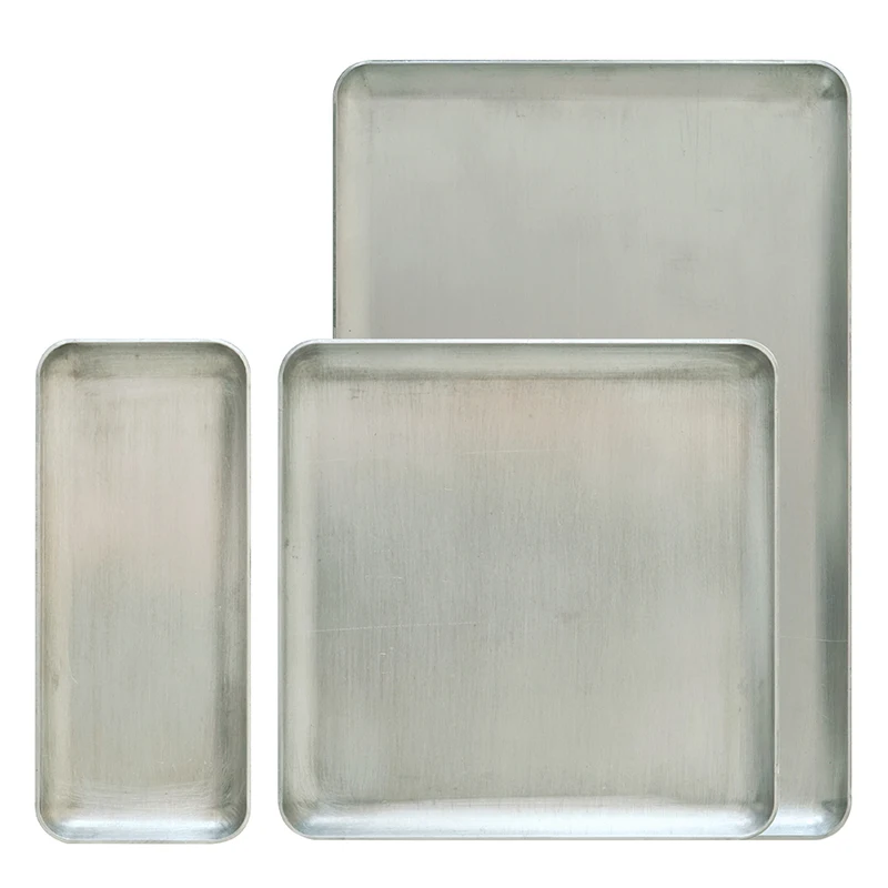 Industrial Style Aluminium Square Plate Storage/Serving Tray for Home Decoration Photographing, Cosmetics Jewelry Organizer