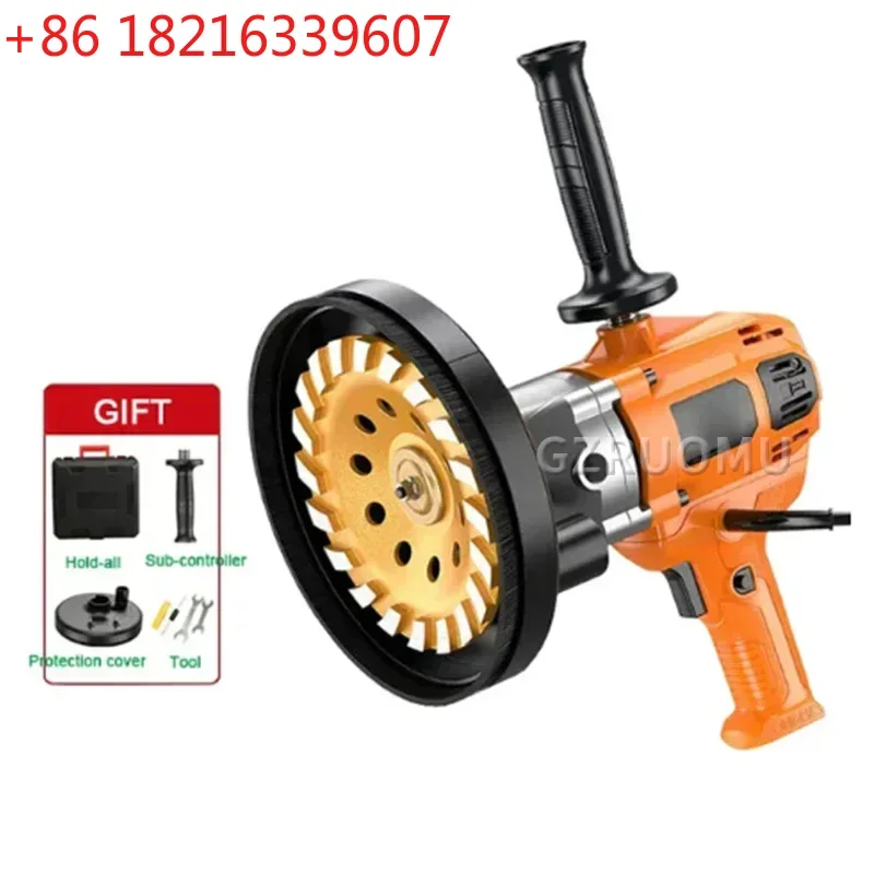 YAO High-Power Concrete Grinder Cement Multi-Function Rough Grinder Polishing Machine Wall Flooring Splicing Cement Grinder 220V