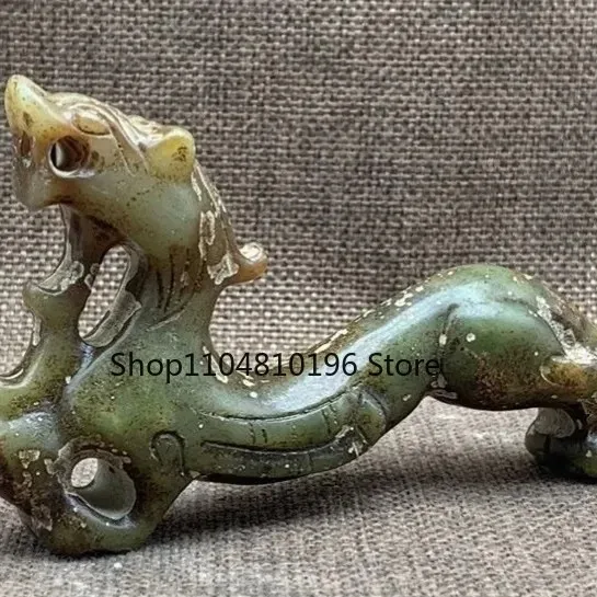 Jade Dragon Statue Collection Ornament Vintage China Antique Handicrafts Hsiuyen