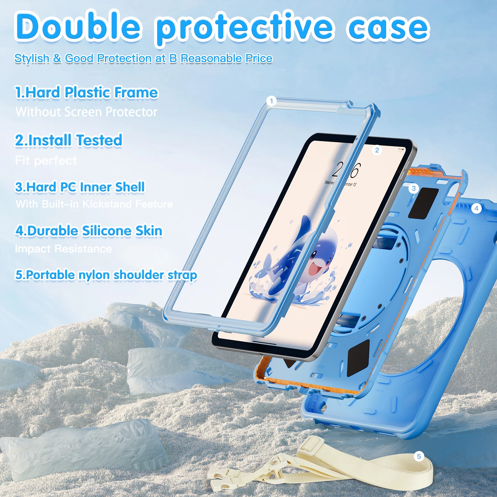 Case Universal For iPad A16 2025 11th 10.9 2022 10th Gen. A3354 A3355 A3356 A2757 A2777 A2696 Rotating Stand Kids Cartoon Cover