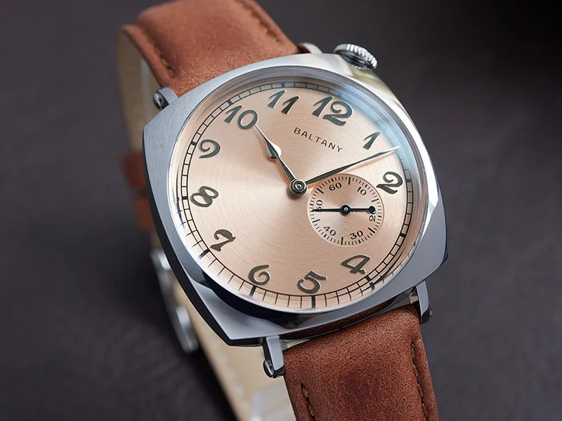 Baltany S4046 Herren-Automatikuhr, 38 mm, quadratisch, mechanische Armbanduhr, 50 m wasserdicht, Saphirspiegel, Seagull ST1701, kleine Sekunde, Di – Detail 8