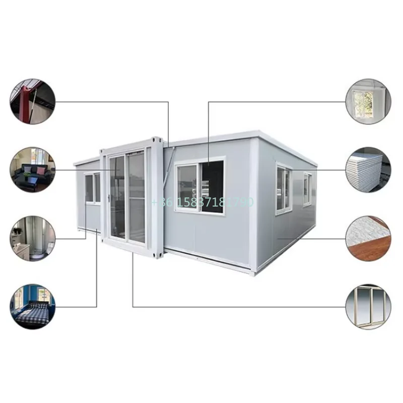 Maison Conteneur Extensible, Maison Pliante Minuscule, Maison Conteneur Modulaire, Design Moderne, Luxe, 3 Chambres