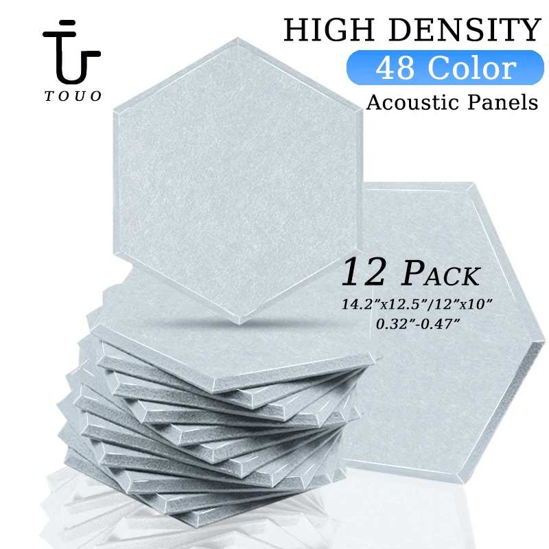 

TOUO 12 Pcs Home Studio Acoustic Panel Recording Acoustic Treatment Sound absorbing material Soundproofing Panel For Wall Door