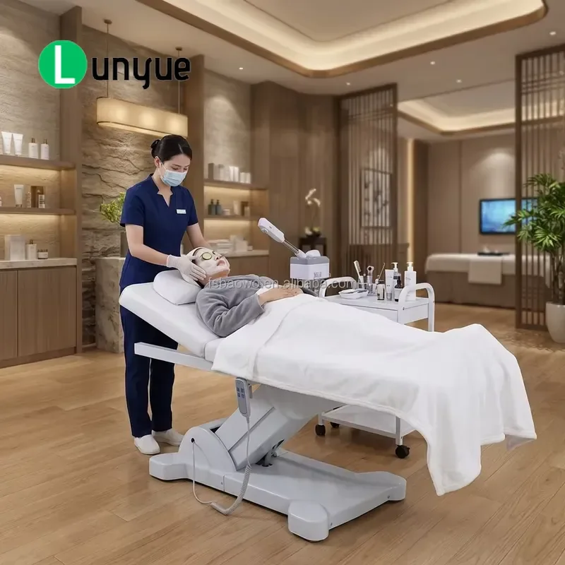 Professional Leather Beauty Care Bed Modern Design Remote Control Adjustable Massage Table for Spa Tattoo Clinic