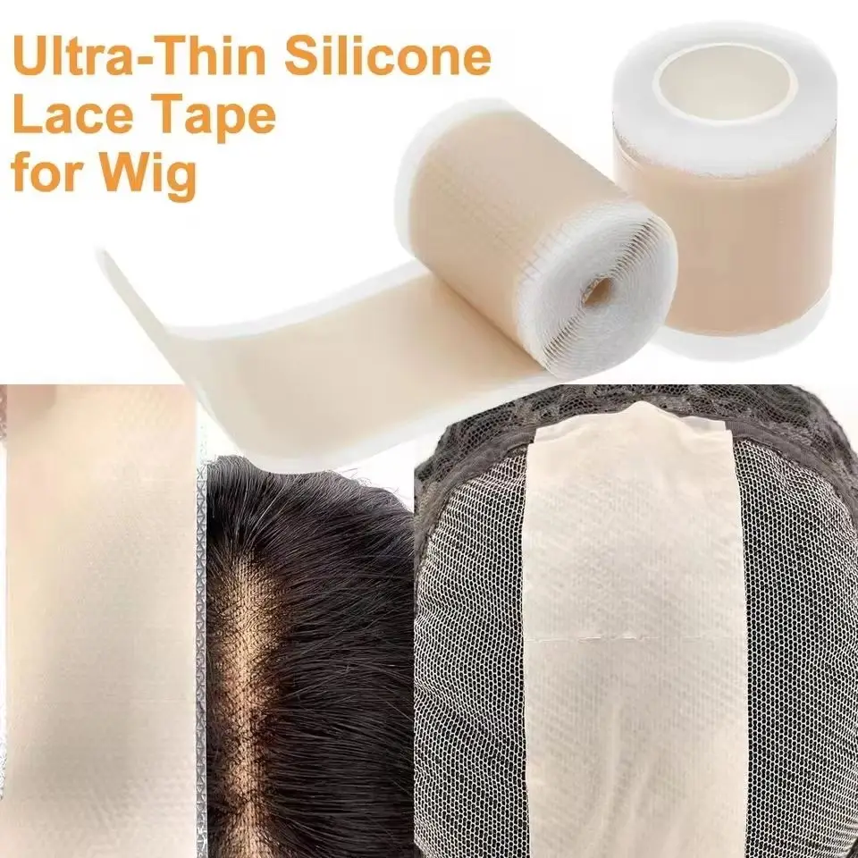 Non‑Slip Silicone Wig Adhesive Tape Breathable Lace Wig Grids Knots Healer Hair Tape For Secure Comfortable Wig Fit
