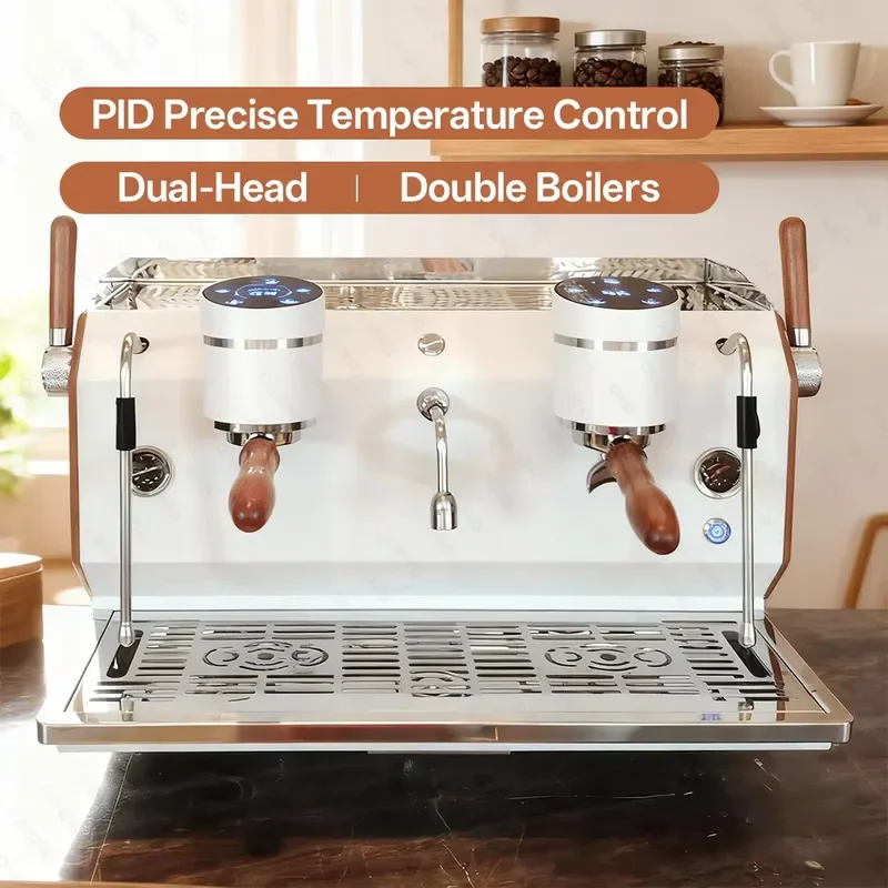 Commercial Semi Auto Double Head Electric Espresso PID Control Electric Brew System Coffee Machine For Hotel