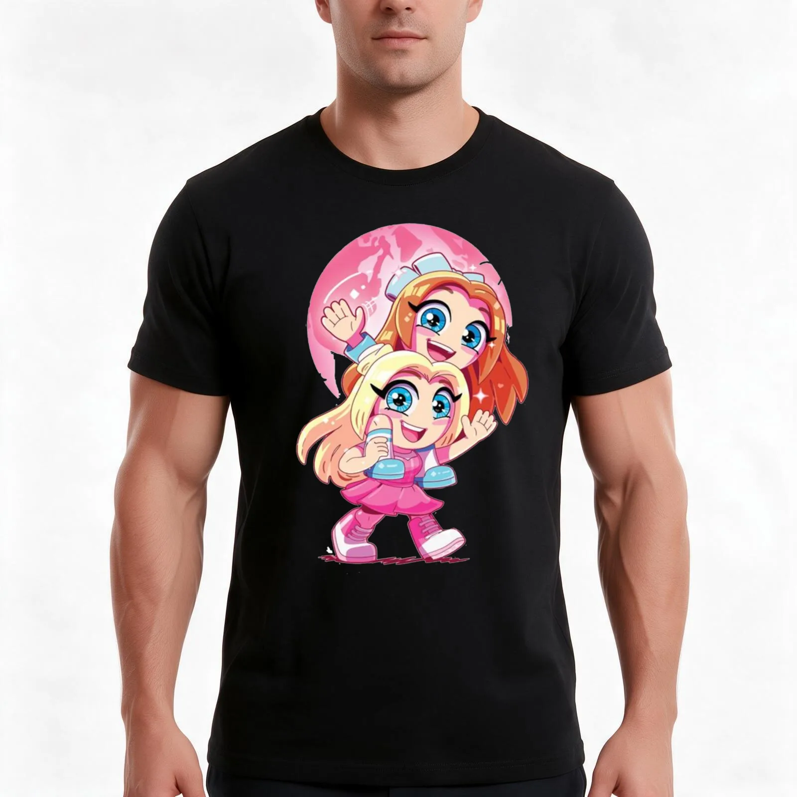mackenzie Hey Cuties T-Shirt, Summer Casual Cotton Tee, Oversized Streetwear Tops, Vintage Graphic Print, Loose Fit Short Sleeve