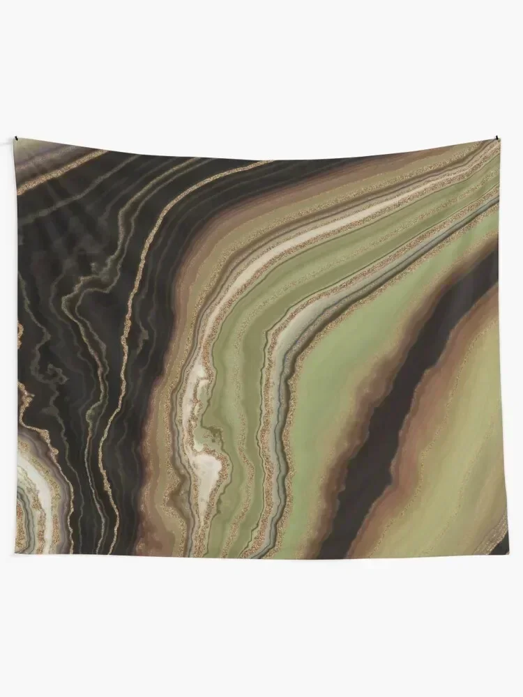 

Green And Brown Fractal Dutch Pour Tapestry Home Decor Aesthetic Cute Room Things Tapestry