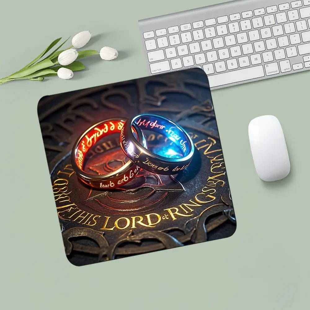 Ring Design Pattern Square Small Mouse Pad Anti-Slip Rubber Base Portable Office Desk Pads Computer Notebook PC Accessories