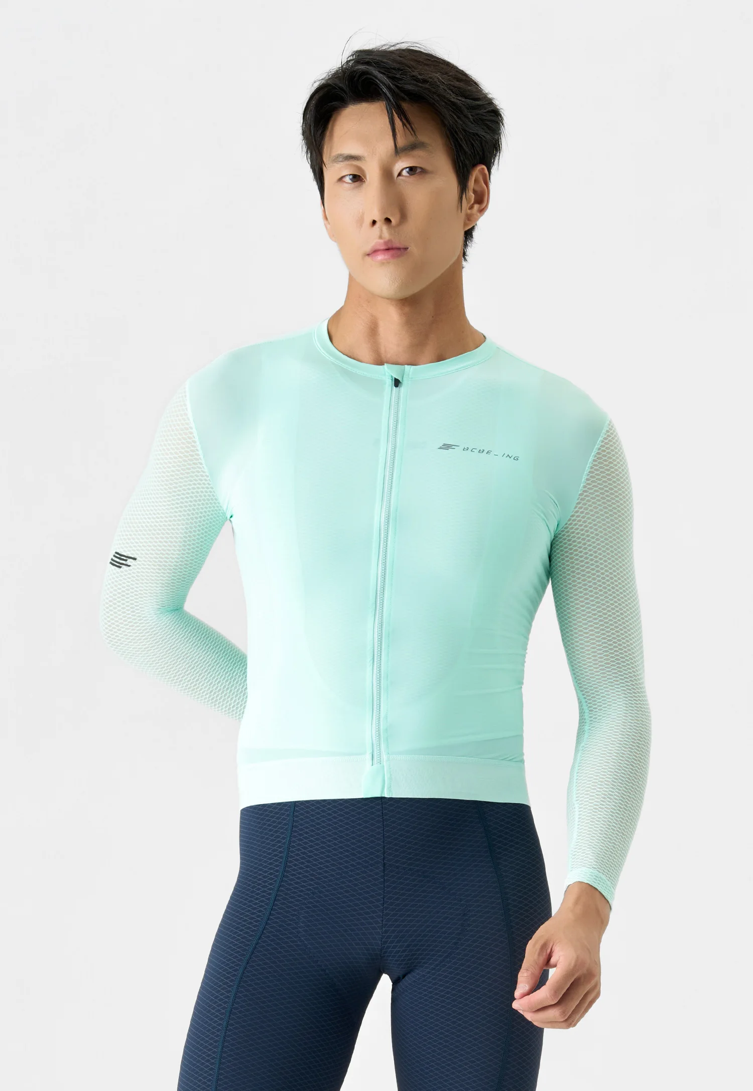 BCBE-ING Leichtes Radtrikot mit langen Ärmeln, atmungsaktives Netzgewebe, Fahrradbekleidung, schnell trocknende Fahrradbekleidung, Rennrad-Shirts – Detail 12