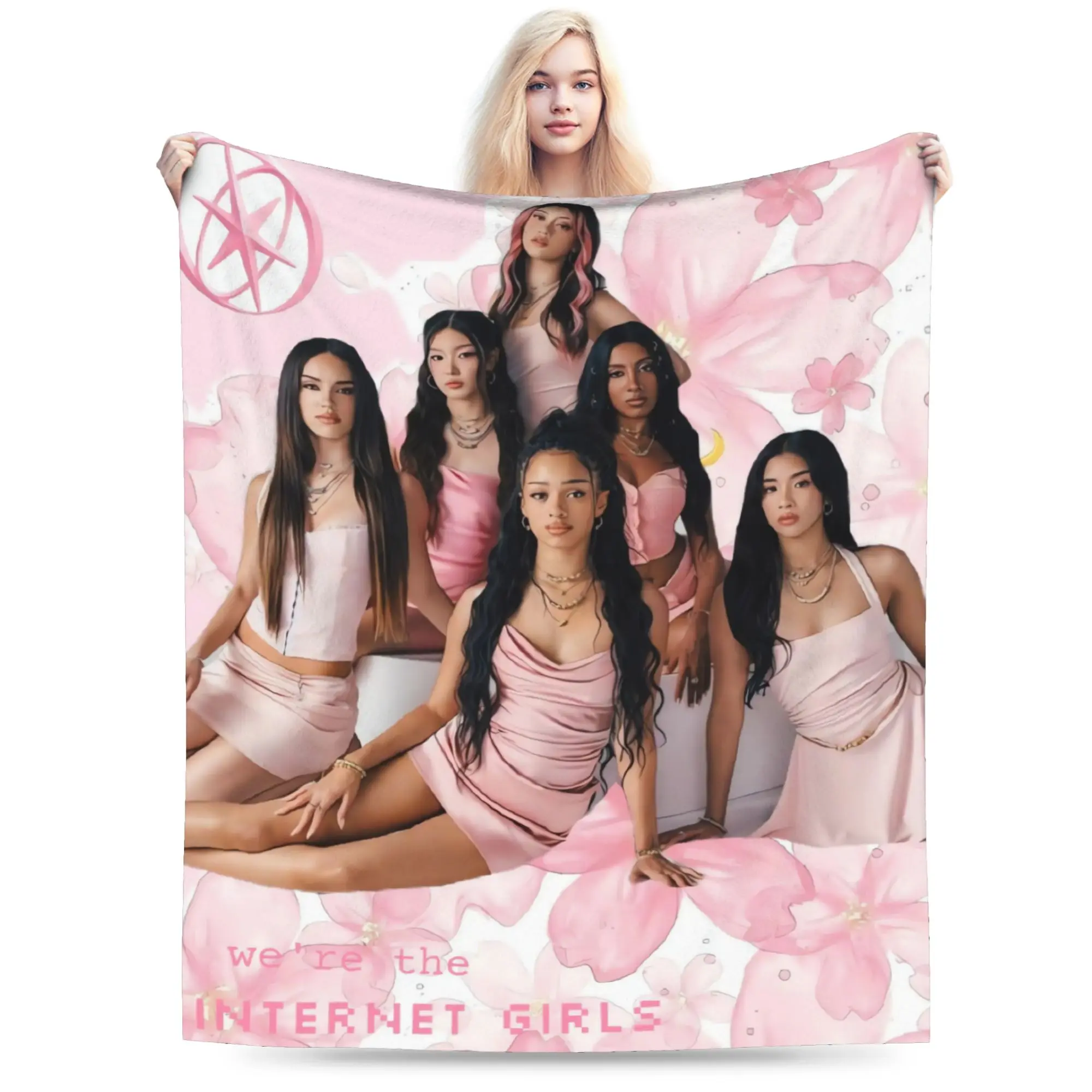 Blankets Katseye Decorative Flannel Throw Blanket For Couch Chair Sofa Bed Warm Soft Custom Quality Bedspread Birthday Gift
