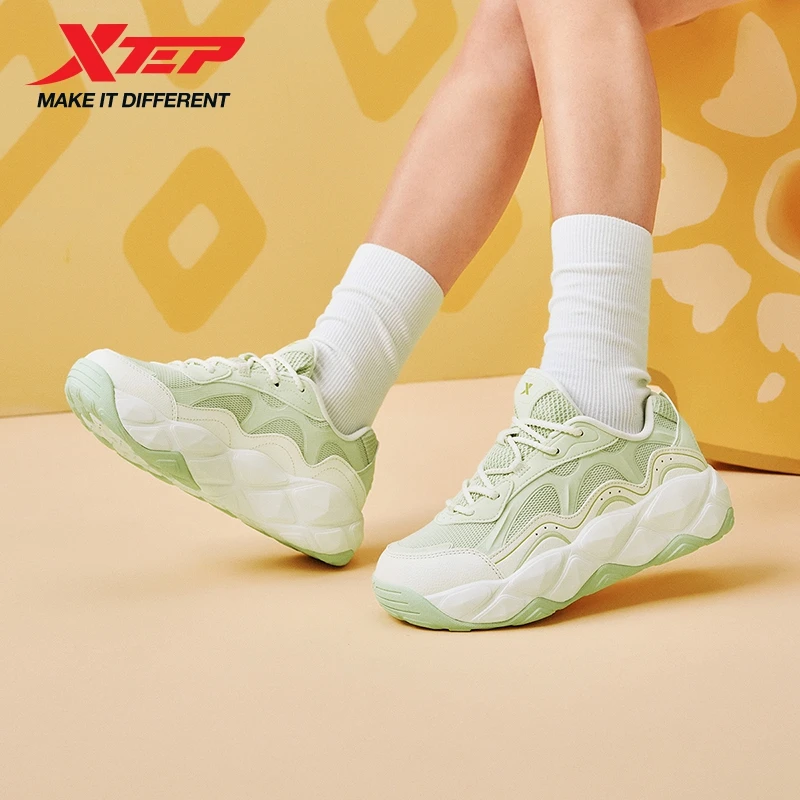 

Xtep Mini Pineapple Mesh Leather Platform Casual Sneakers For Women Lightweight Leisure Sports Female Shoes 874118320015