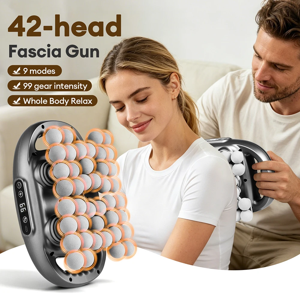 42-heads-fascia-gun-9-modes-99-gear-high-frequency-vibration-wireless-deep-tissue-massager-neck-shoulder-thigh-fascia-masajeador