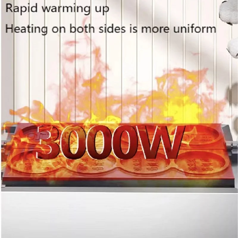 ماكينة صنع الوافل الكهربائية الذهبية غير لاصقة ماكينة الخبز المستديرة ماكينة صنع الوجبات الخفيفة التجارية 50-300 ° ج 220 فولت