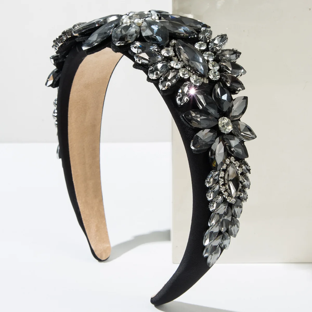 Baroque Heavy Industry Hair Accessories Super Flash Crystal Flower Glass Drill Bit Hoop Women's Fashion Retro Sponge Hair Access 4