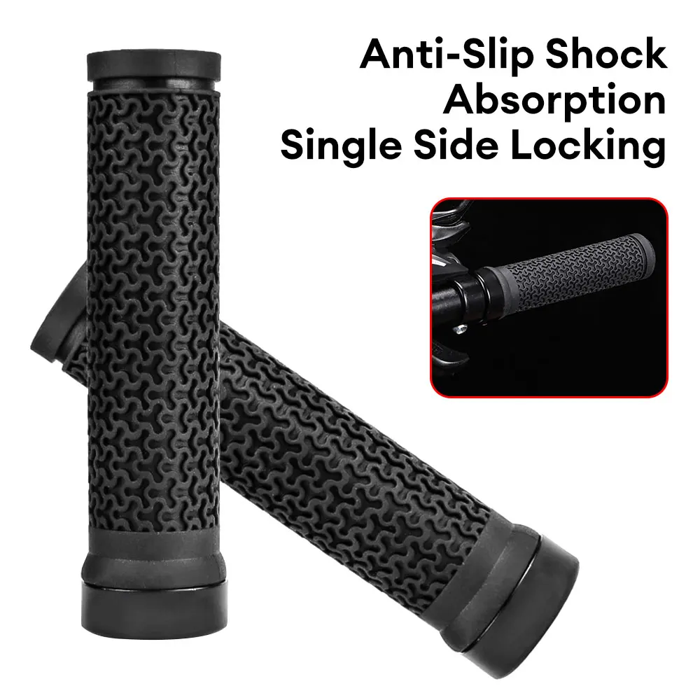 Solid Color TPR Bicycle Handlebar Grips Anti-skid Bar End Comfy Hand Feel MTB Cycling Hand Rest Shock-absorbing Bike Grips