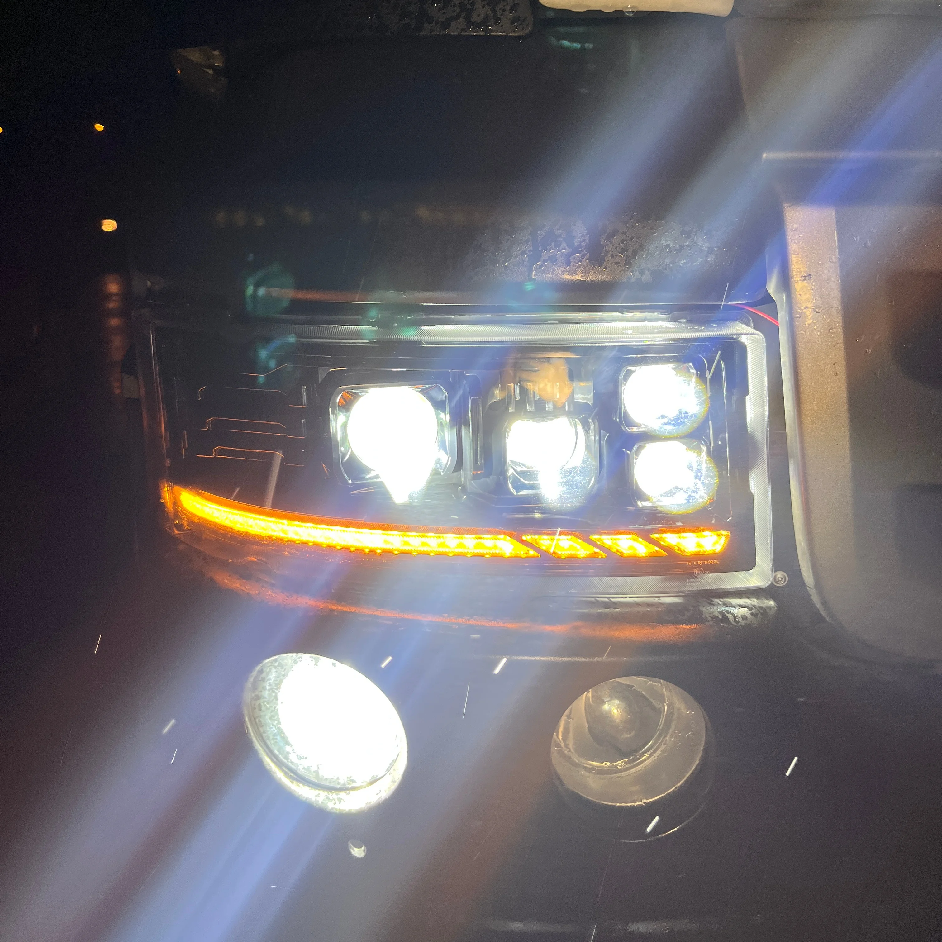 Latest Upgraded 4 Lens LED Headlights Projector Plug and Play for Scania P G R T 4 Series Truck 1997-2017