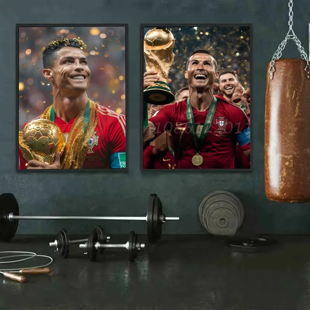 Affiche auto-adhésive c-cristiano r-rondo CR7, 1 pièce, autocollant en papier imperméable, décoration murale pour café, Bar, salle