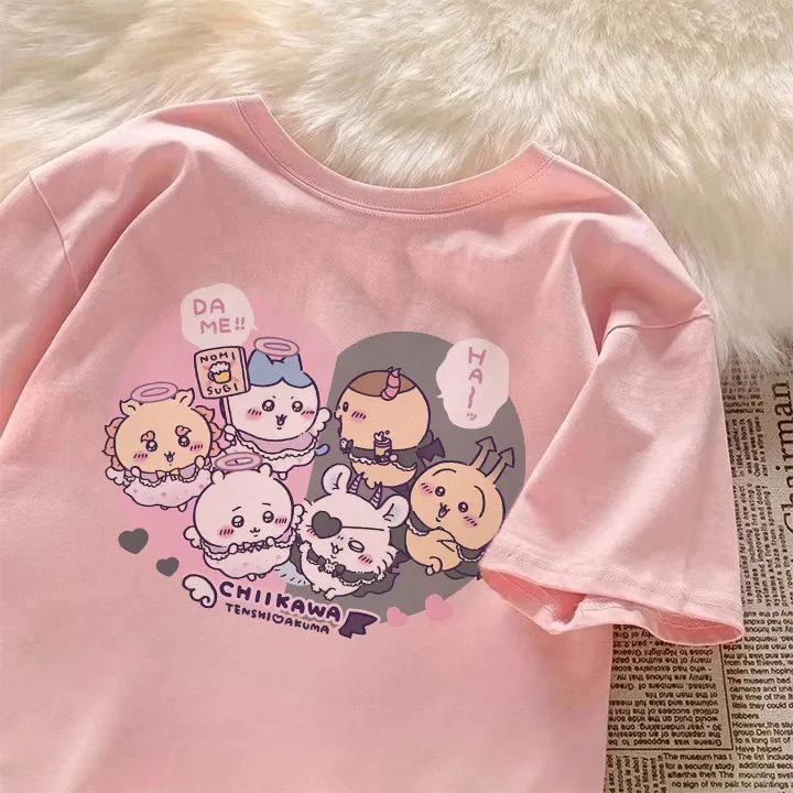 2026 Chiikawa Usachi Parent Child Pure Cotton T-shirt Comfortable, Breathable, High Quality Ins Y2k