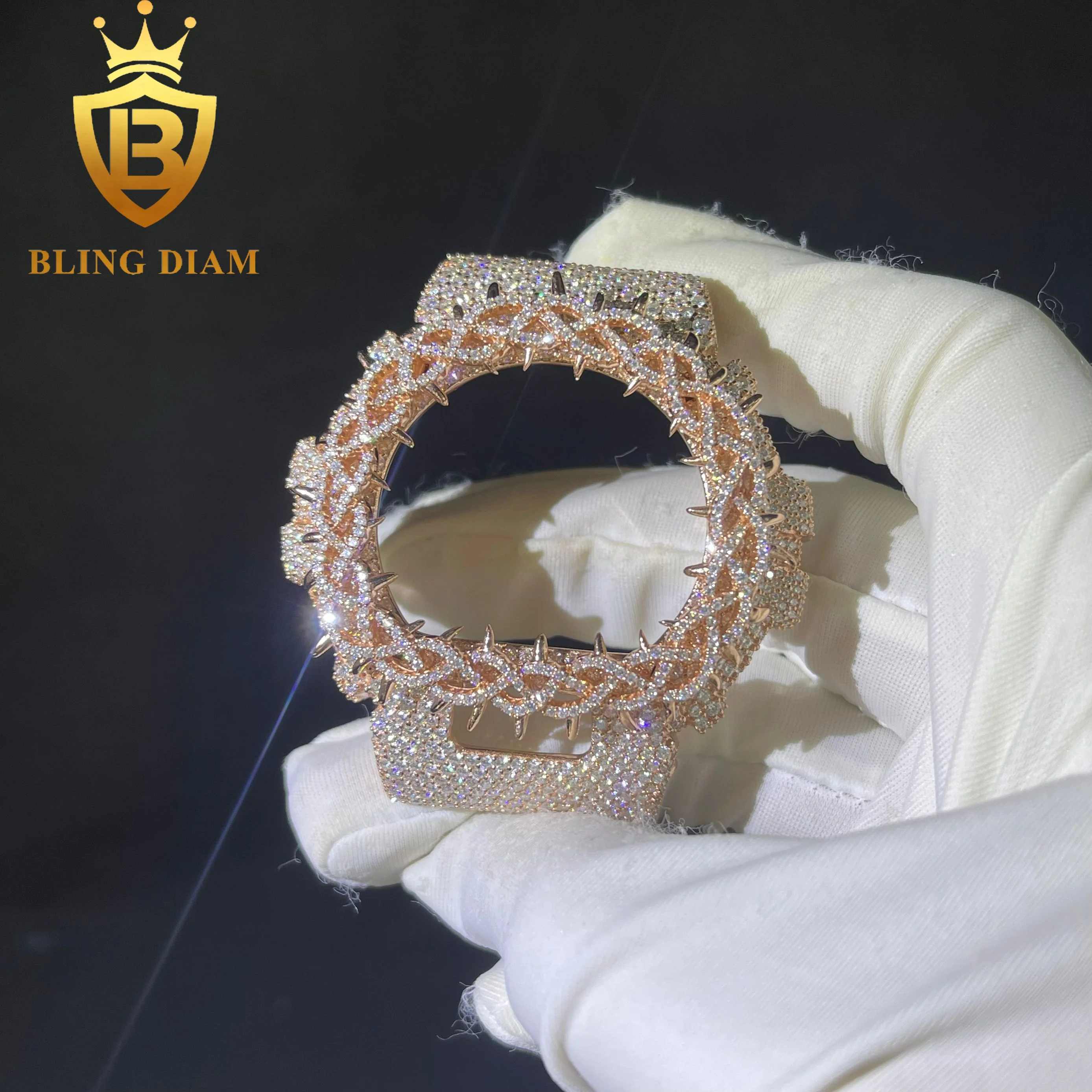 

Full Bustdown DW6900 Watch Thorns Cases Bezel Accessories Parts Wholesale Ice Out Vvs1 D Color Moissanite