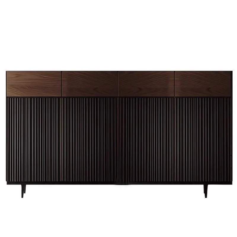 

Italian minimalist solid new high-end retro locker at the door of the home, integrated side cabinet against the wall