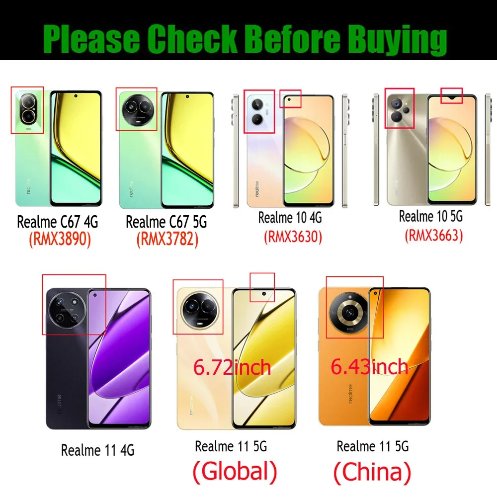 Realme C65 C21Y C55 C67 4G Book Case Realmi C 67 63 C61 Flip Cover Leather Magnet for OPPO Realme 11 Pro Plus 10 C25 C51 C35 C53