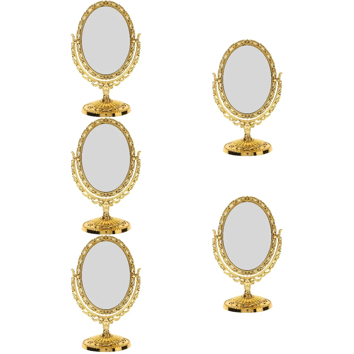 5 قطع من مرآة الزينة لطاولة سطح المكتب للمكياج ومرايا الغرور وتكبير ديكور عتيق