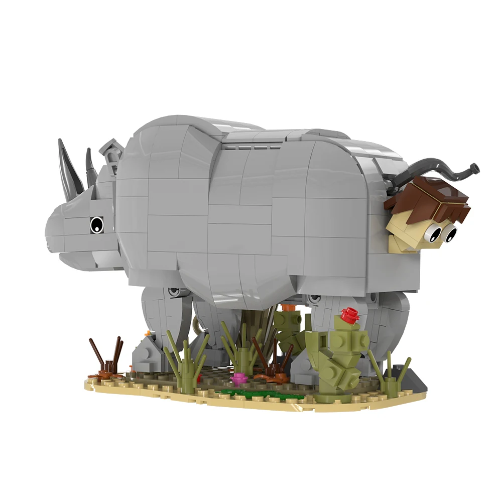 MOC Ace Ventura Pet Detective Building Blocks Kit 527PCS Mechanical Rhino Birth Scene Bricks Toy Adult Gift For Family Friend