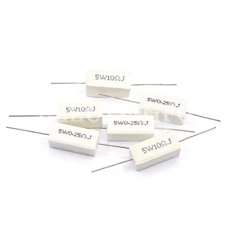 10PCS 5W 5% Cement Resistor Power Resistance 0.1R-100K 1R 2.7R 10R 43R 470R 0.15 0.25 0.47 0.68 1 3 10 12 22 27 47 100 500 ohm