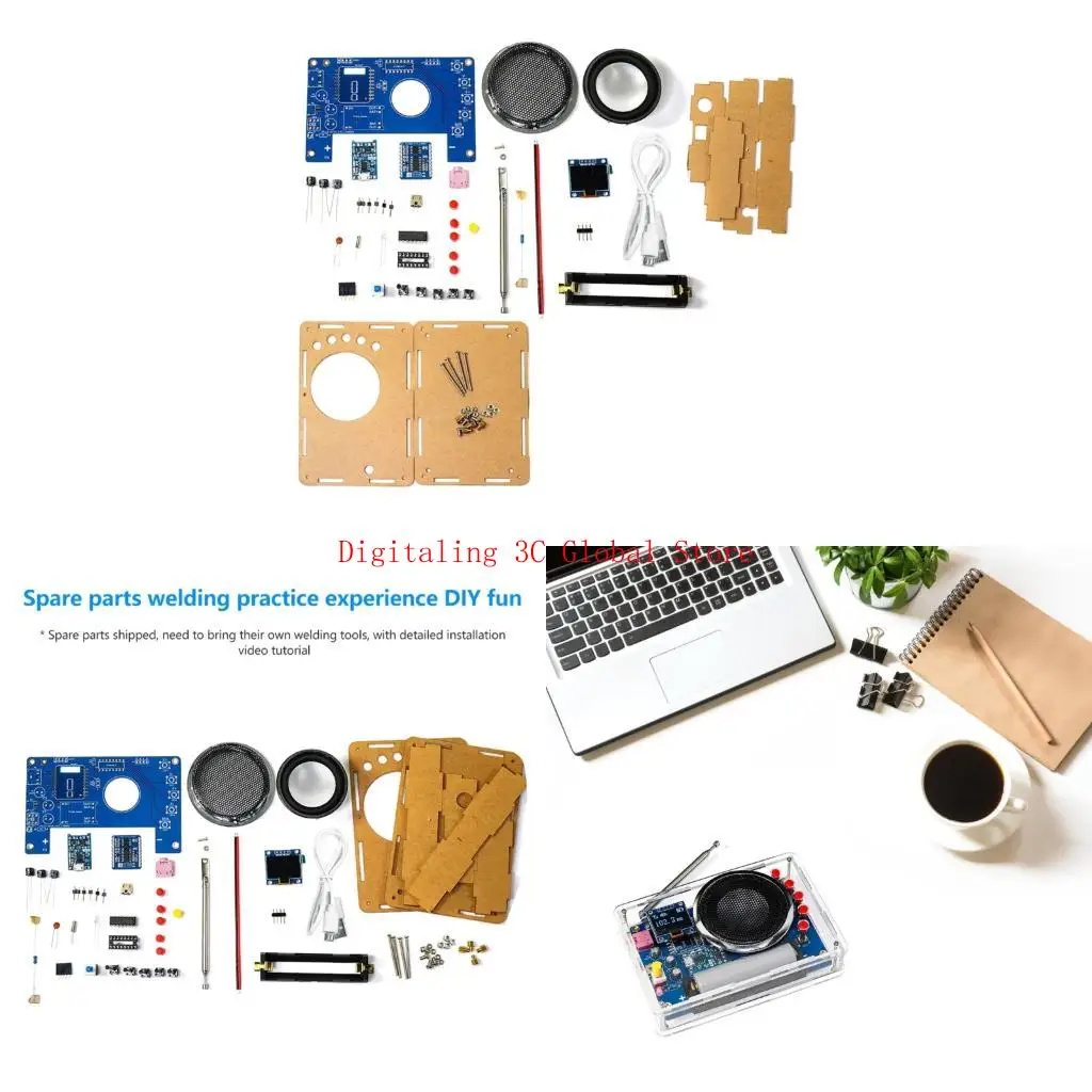 

Electronics Hobbyk Diy FM Radio с прозрачным экраном дисплея и широким уровнем автоматического поиска станции