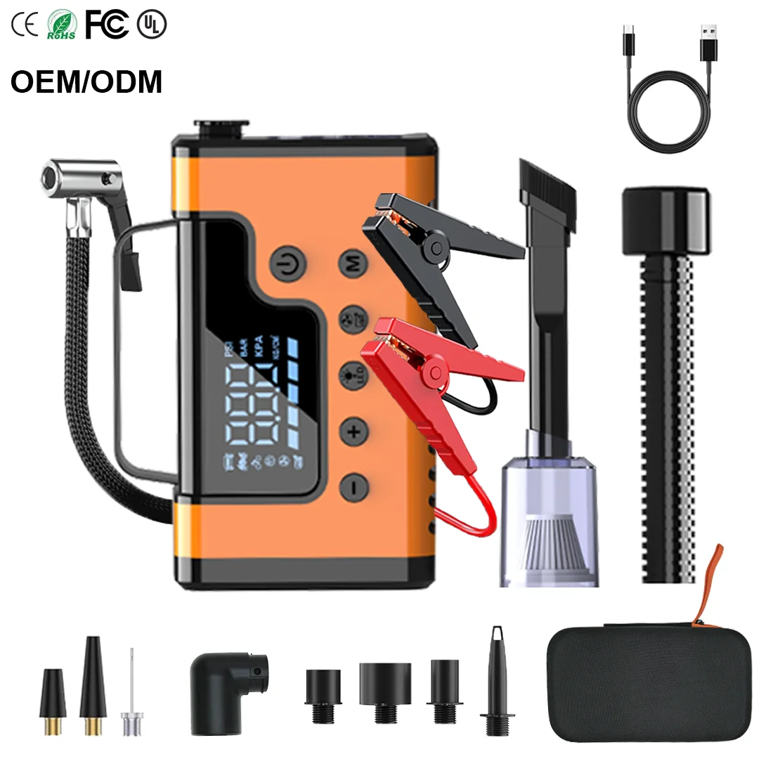 Car Jump Starter 3000A with Car Vacuum Cleaner, Air Compressor, Blower Jump Starter with Power Pack, Light Emitting Diode Light