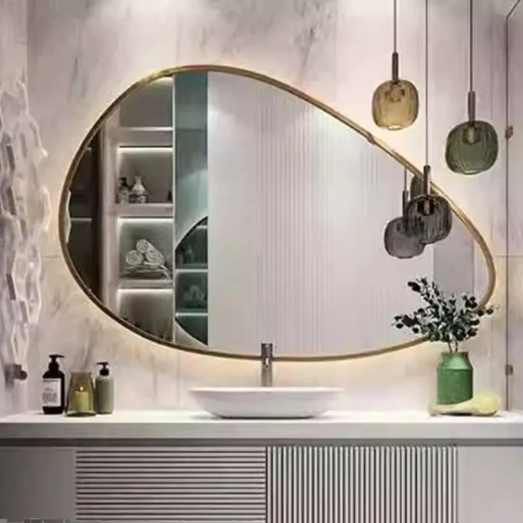 Magnifying Mirror Bedroom Wall Art Decor Room Ornaments for Home Decor Aesthetic Decoration Wall Decorations Luxury Lamp Miroir