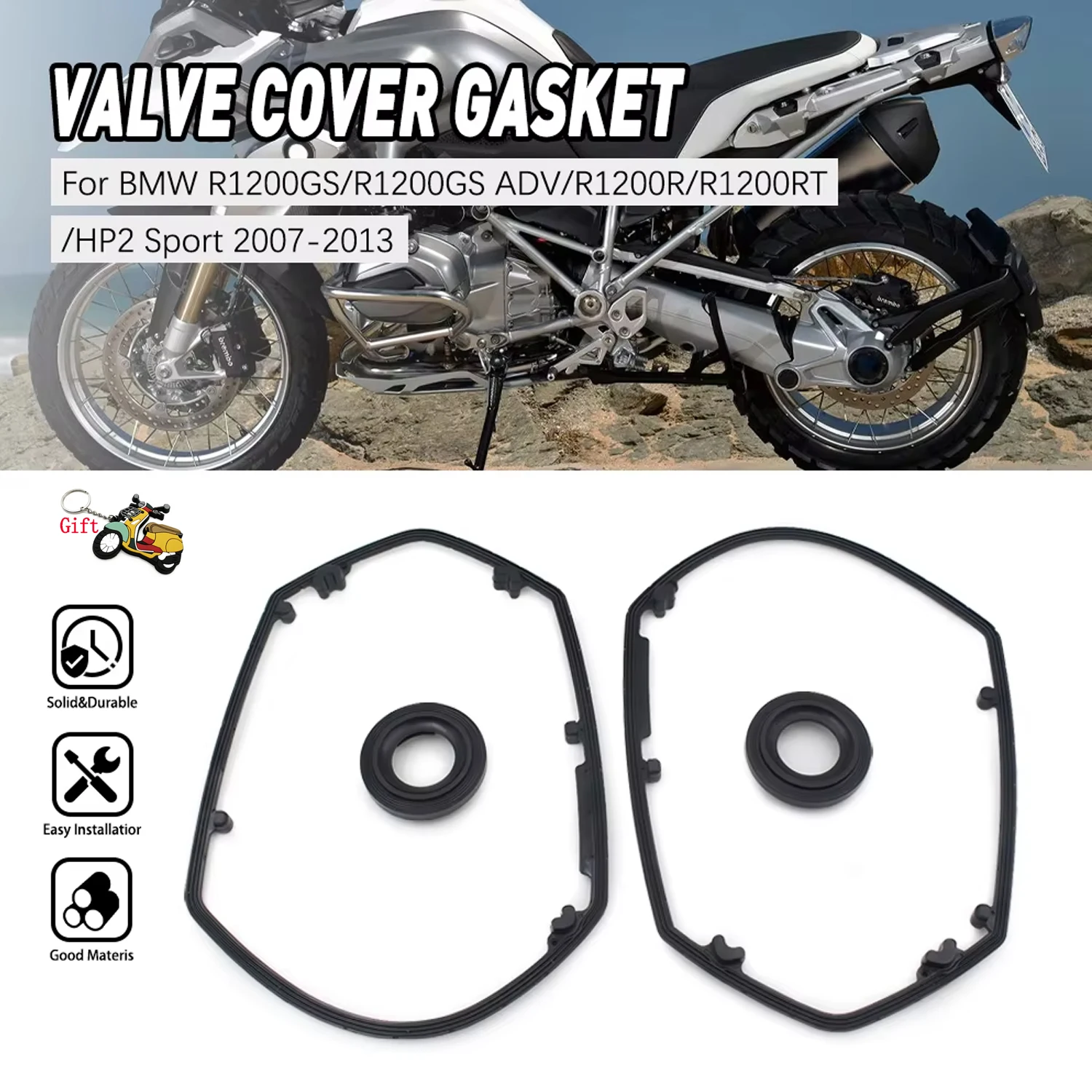 For BMW R Series HP2 HP2 Sport R1200 R1200GS ADV R1200R R1200RT Motorcycle Rocker Cover Gasket Cylinder Head Gasket Kit