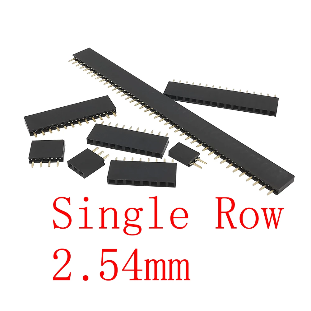 10/20Pcs 2P~40 Pin Pitch 2.54 mm Straight Single Row Female Socket PCB Board Pin Header Strip Connector for Arduino