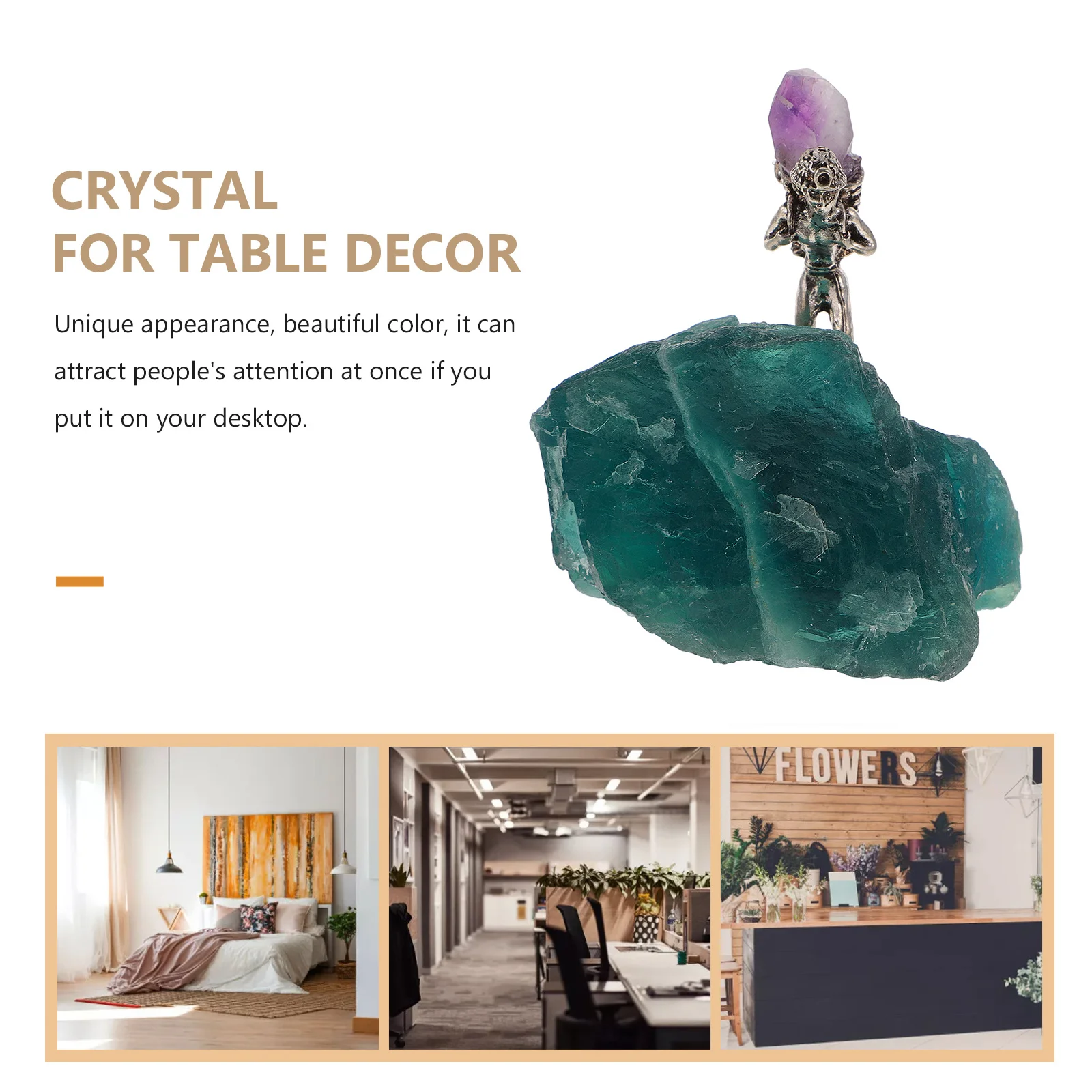 

Miner Back Basket Crystal Stone Ornament Fine Craftsmanship Tabletop Decor for Bedroom Living Room Meditation Space