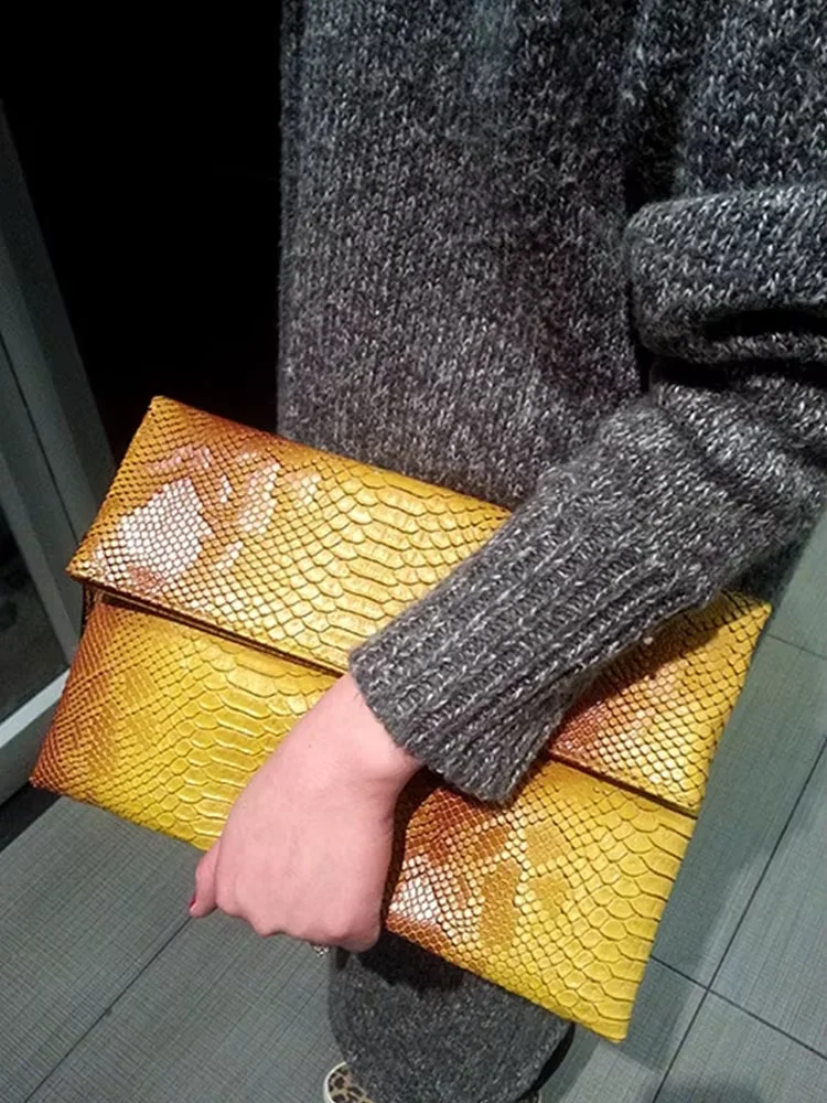 

Vivi Snake, большой дневной клатч, кошелек-конверт, женская сумка, сумка из искусственной кожи, роскошная вечерние сумка-мессенджер из крокодиловой кожи