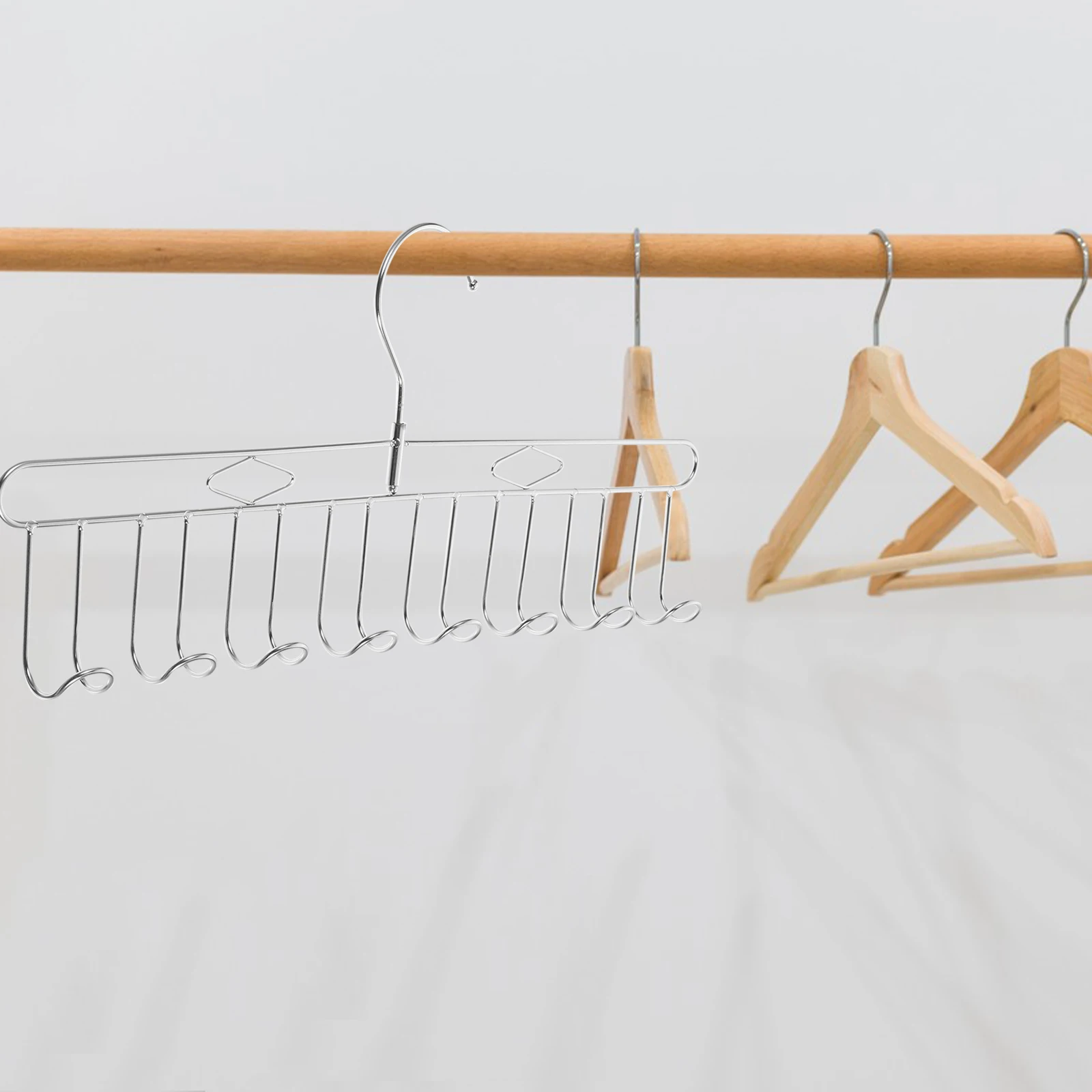 

Stainless Steel Multiple Hooks Hangers Bra Tank Tops Shorts Organizer Space Saving Closet Wardrobe Pant Tie Rack