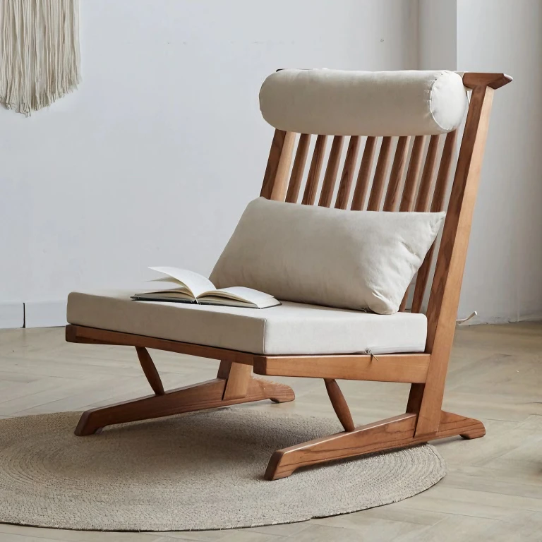 Retro balcony solid wood leisure home wabi-sabi wind B & B single high-back sofa chair