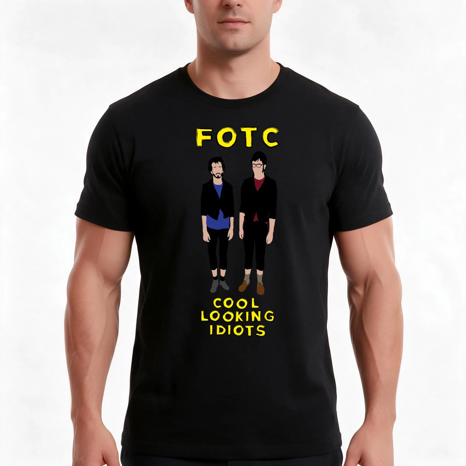 FOTC - Cool Looking Idiots T-Shirt, Summer Casual Cotton Tee, Oversized Streetwear Tops, Vintage Graphic Print, Unisex Men Women