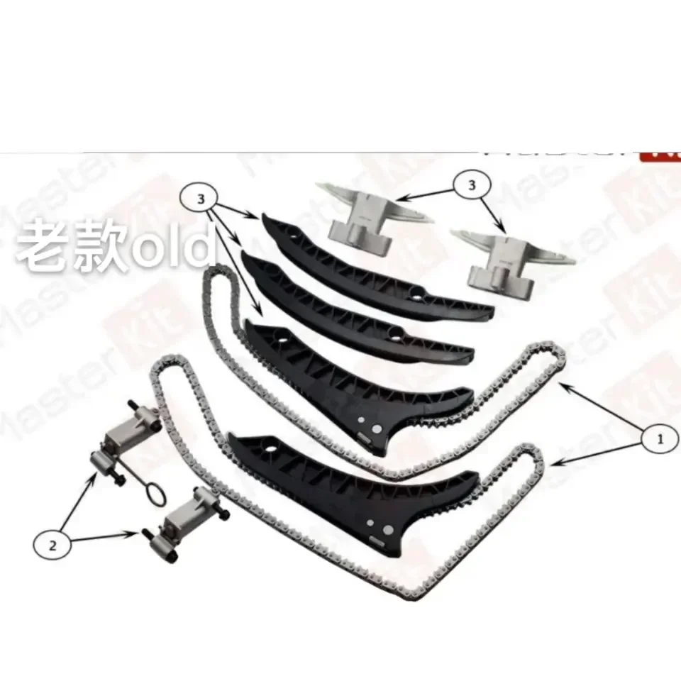 AIROW Top Quality Timing Chain Kit Tensioner Guide For N63 N63N N63B44 S63N44 S63 4.4L 11317565242 11317567500 OLD YEAR MODEL