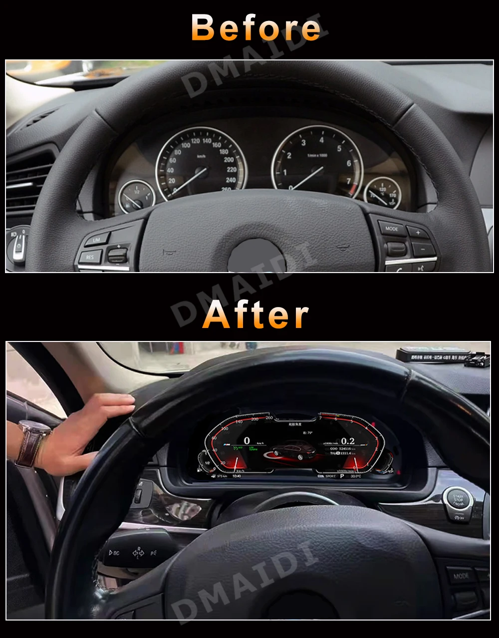 Car Virtual Cockpit For BMW 5 E60 E61 E63 E64 2002-2009 LCD Digital Dashboard Panel Instrument Cluster Speedometer Gauge