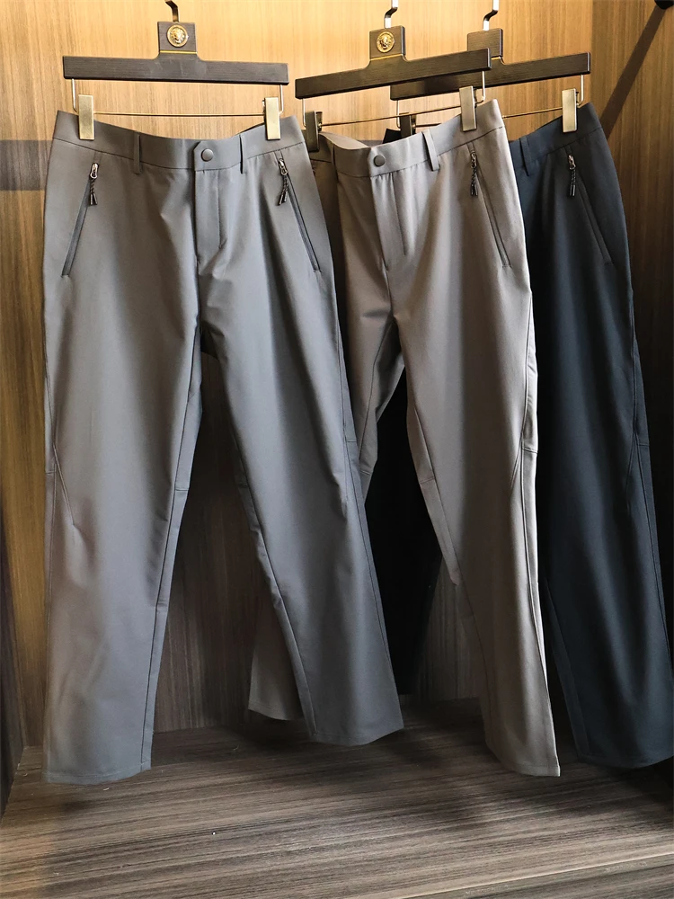 

Outdoor Commuting DWR Water-Resistant Men's Casual Pants Straight Leg Drapey Fashionable Urban Style Youth Summer Long Trousers