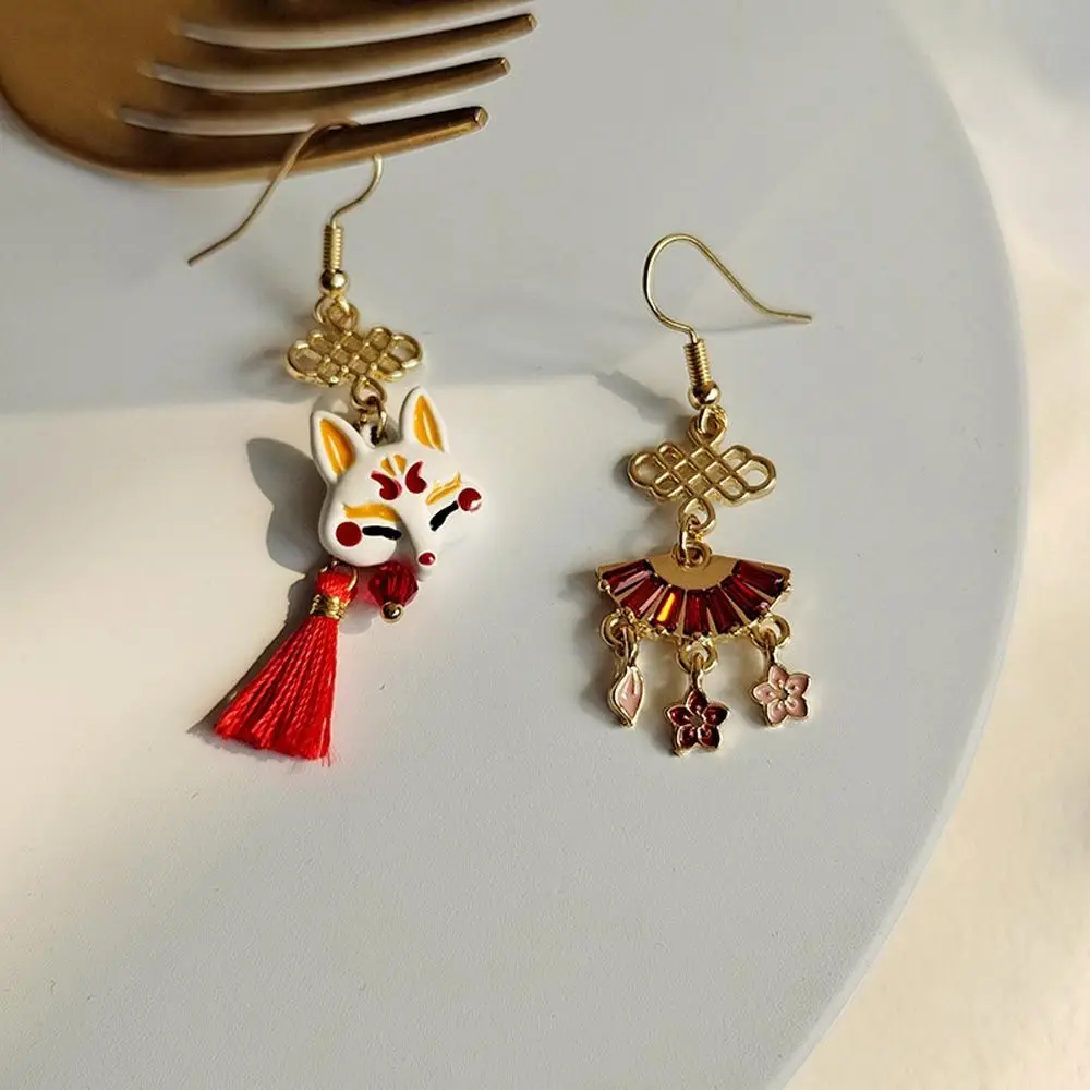Cute Japanese Sakura For Girls Temperament Tassel Pendent Chinese Drop Earrings Women Stud Earrings Korean Dangle Earrings