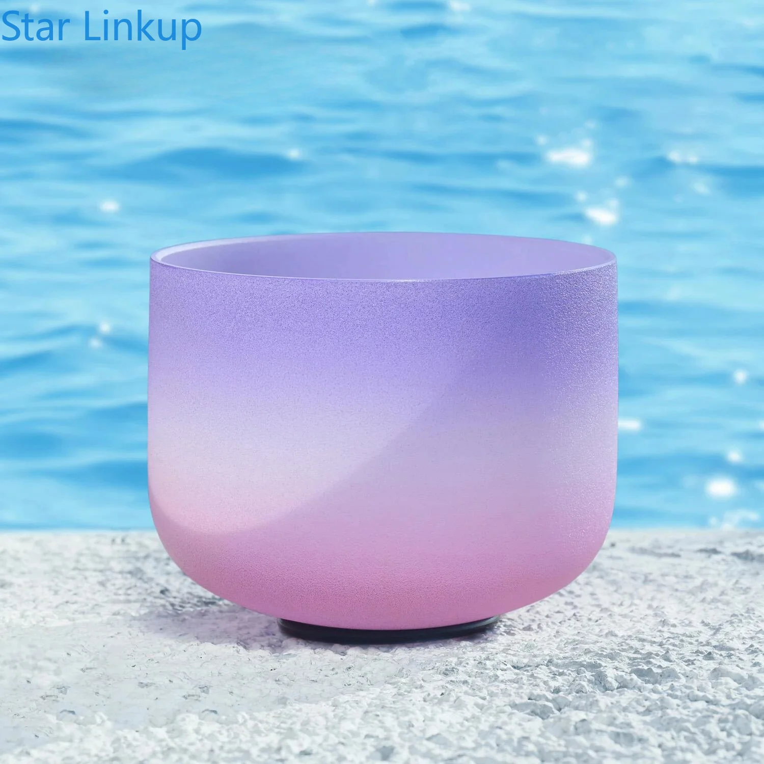 Star Linkup 8 Inch B Note Purple-Pink Frosted Quartz Crystal Singing Bowl, Crown Chakra Sound Healing Instrument with Carry Bag for Yoga Sound Bath Meditation, Stress Relief & Energy Cleansing